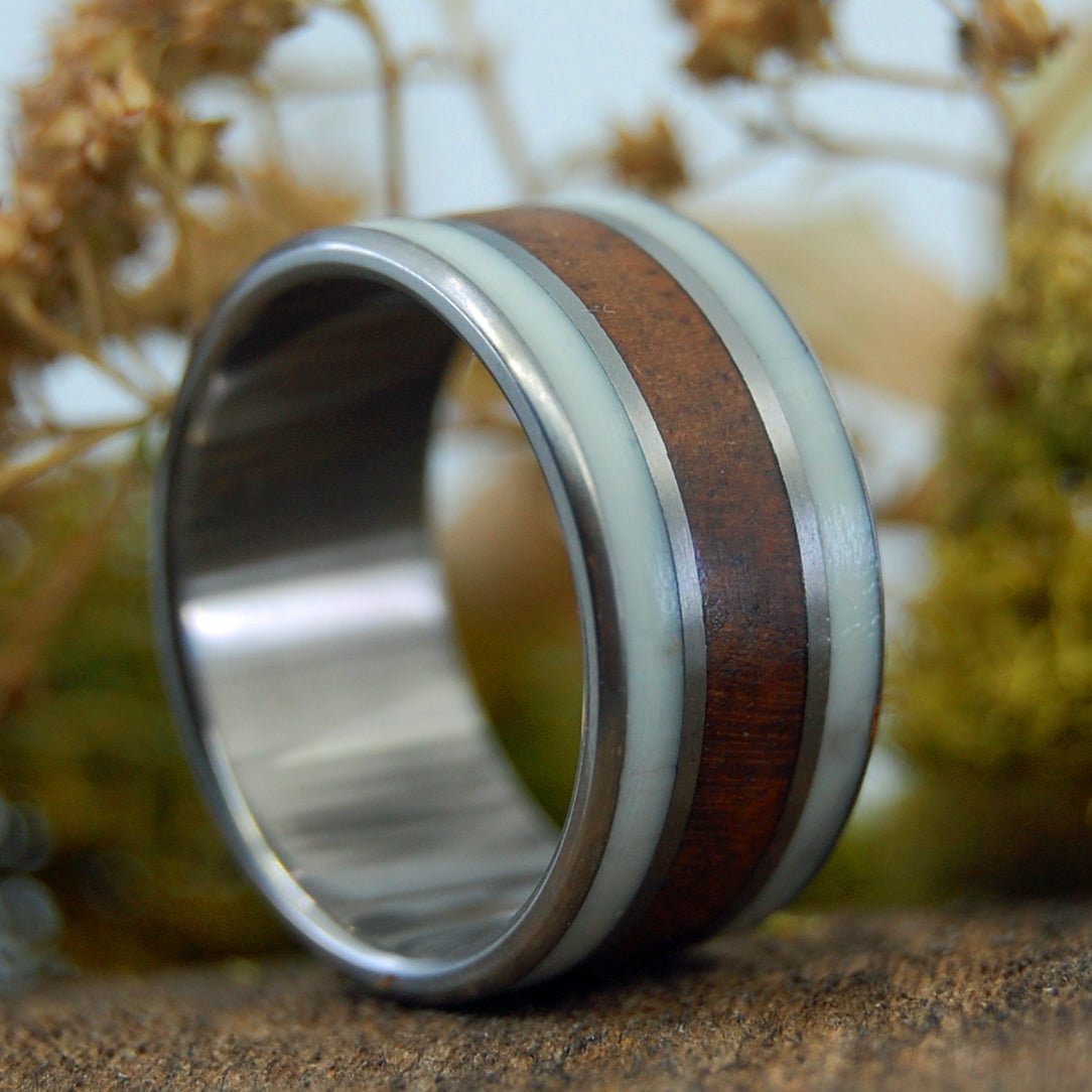 Deer And A Walnut | Men's Deer Antler, Walnut Wood & Titanium Wedding Ring - Minter and Richter Designs