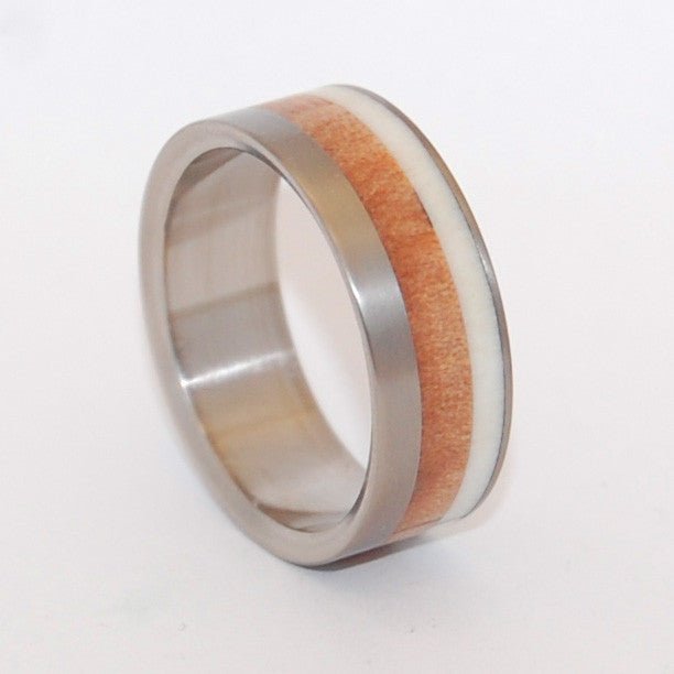 Deer In The Forest | Men's Deer Antler, Maple Wood & Titanium Wedding Ring - Minter and Richter Designs