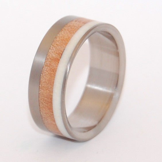 Deer In The Forest | Men's Deer Antler, Maple Wood & Titanium Wedding Ring - Minter and Richter Designs