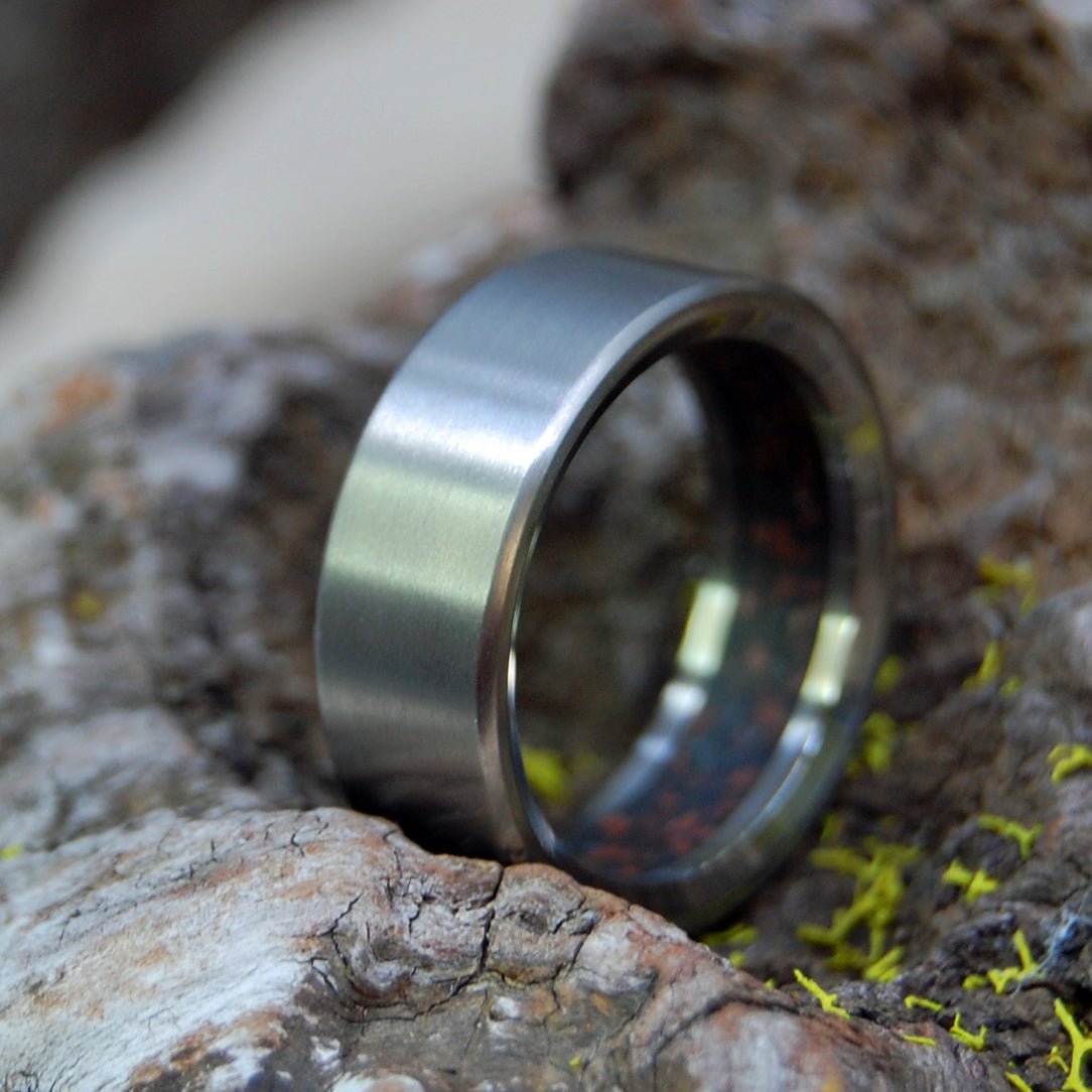 Deer On Maui | Men's Deer Antler, Koki Maui Beach Sand & Titanium Wedding Ring - Minter and Richter Designs