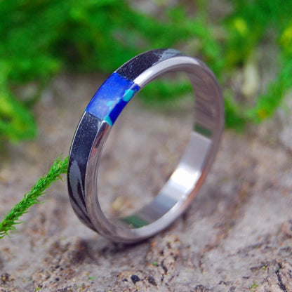 Desires Whirlwind Azurite | Women's M3, Azurite & Titanium Wedding Ring - Minter and Richter Designs