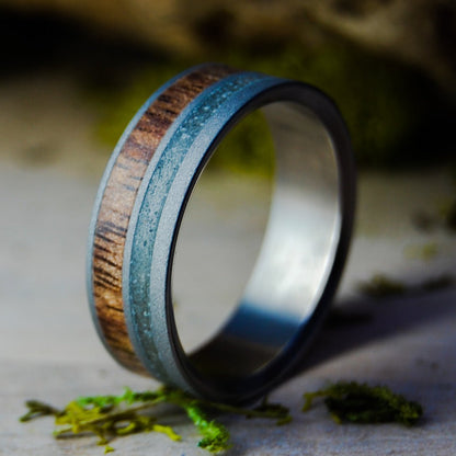 Disney Sand And Koa Wood | Men's Sand, Koa Wood & Titanium Wedding Ring - Minter and Richter Designs