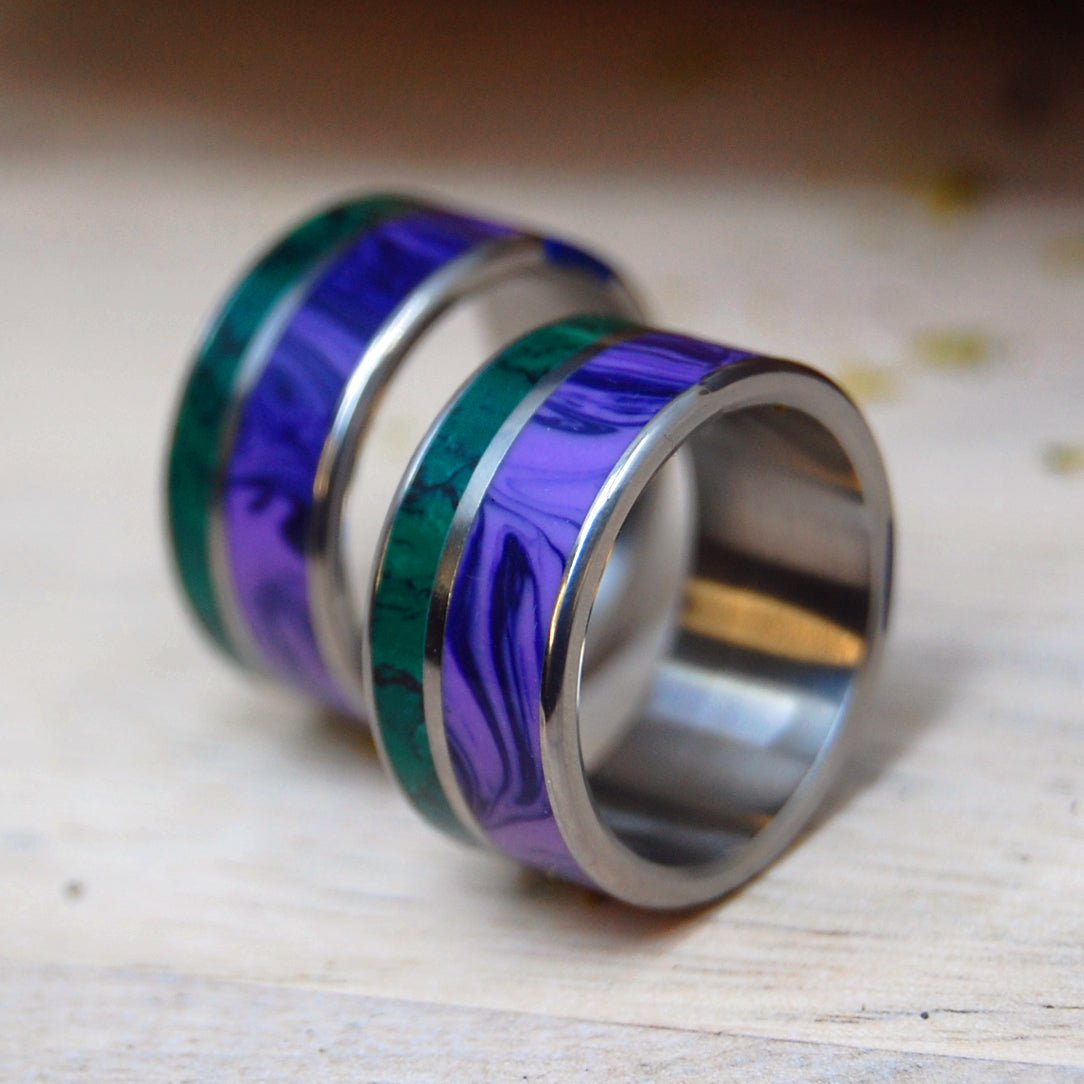 Dream State | Charoite And Jade - Engagement Wedding Ring Set - Minter and Richter Designs