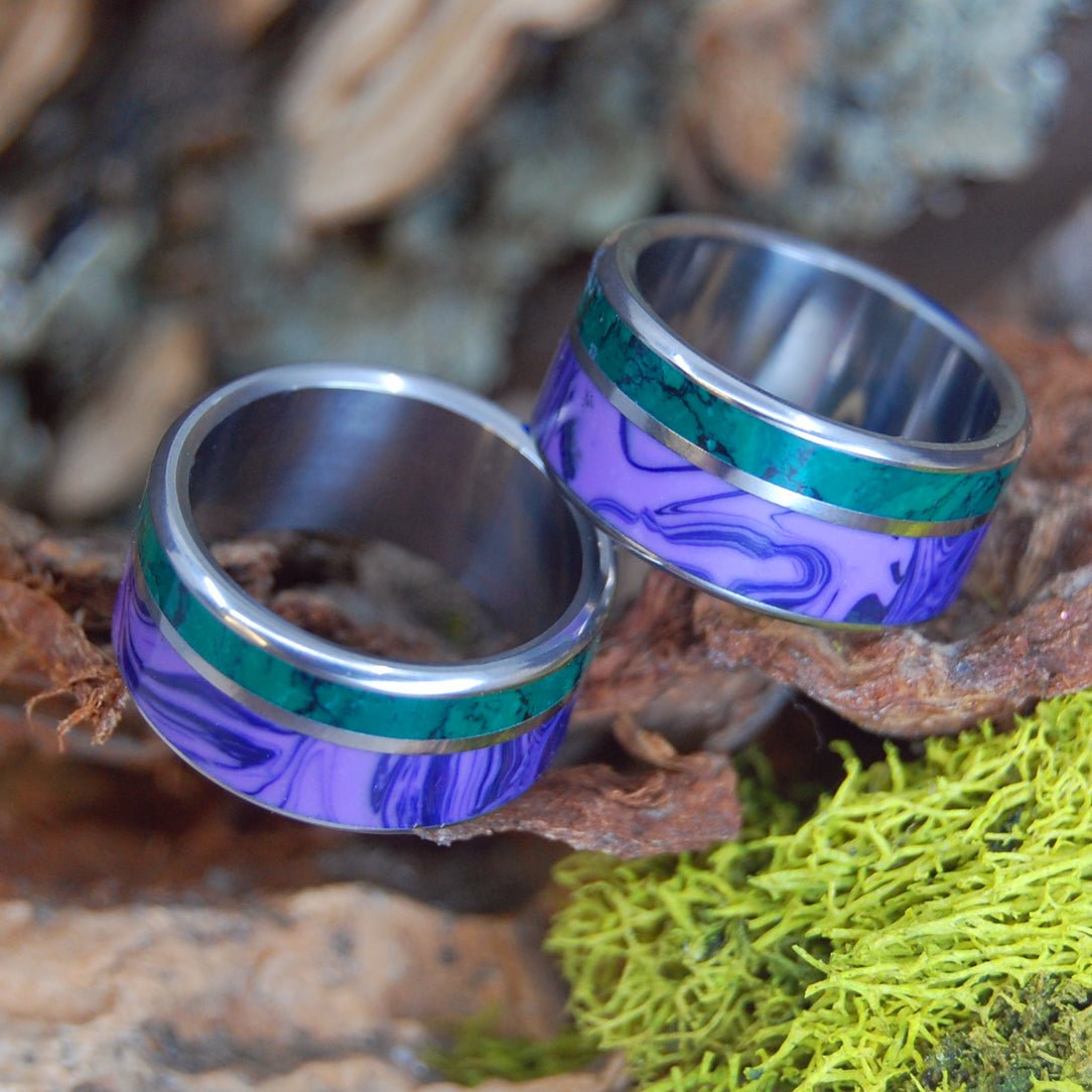 Dream State | Charoite And Jade - Engagement Wedding Ring Set - Minter and Richter Designs