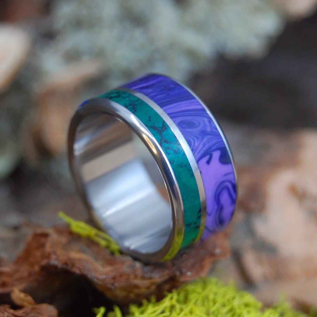 Dream State | Men's Charoite, Jade & Titanium Wedding Ring - Minter and Richter Designs