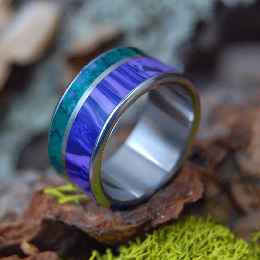 Dream State | Men's Charoite, Jade & Titanium Wedding Ring - Minter and Richter Designs