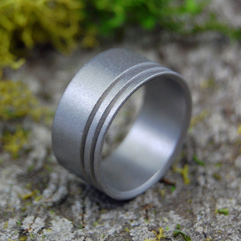 Duet | Size 10.25 At 11mm | Glass Bead Blasted | Titanium Wedding Ring | On Sale - Minter and Richter Designs