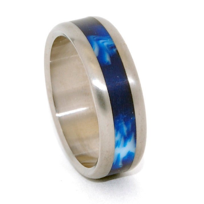 Earth | Men's Vintage Resin & Titanium Wedding Ring - Minter and Richter Designs