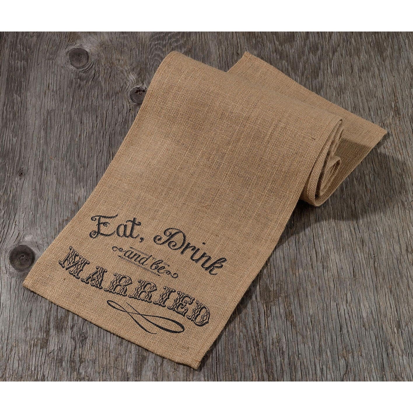 Eat Drink Be Merry Table Runner | Bridal Gift - Burlap Table Runner - Wedding Accessories - Minter and Richter Designs