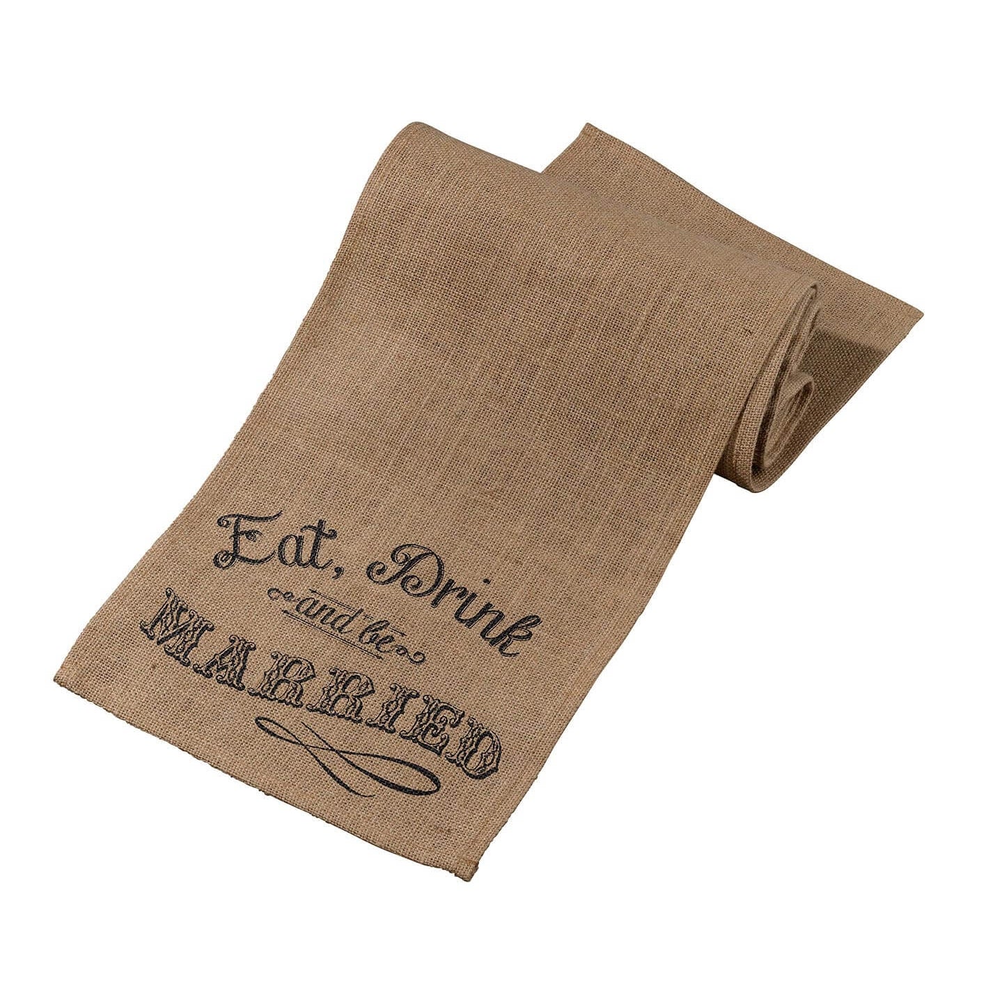 Eat Drink Be Merry Table Runner | Bridal Gift - Burlap Table Runner - Wedding Accessories - Minter and Richter Designs