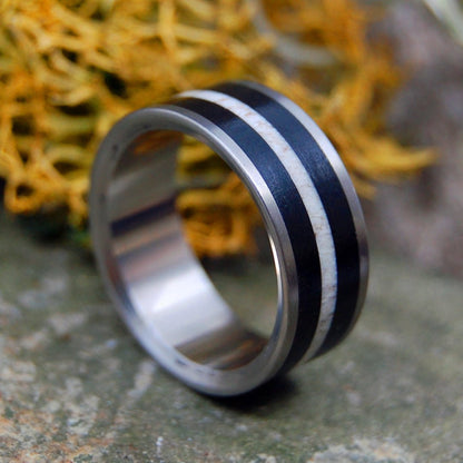 Ebony Moose | Men's African Ebony Wood, Moose Antler & Titanium Wedding Ring - Minter and Richter Designs