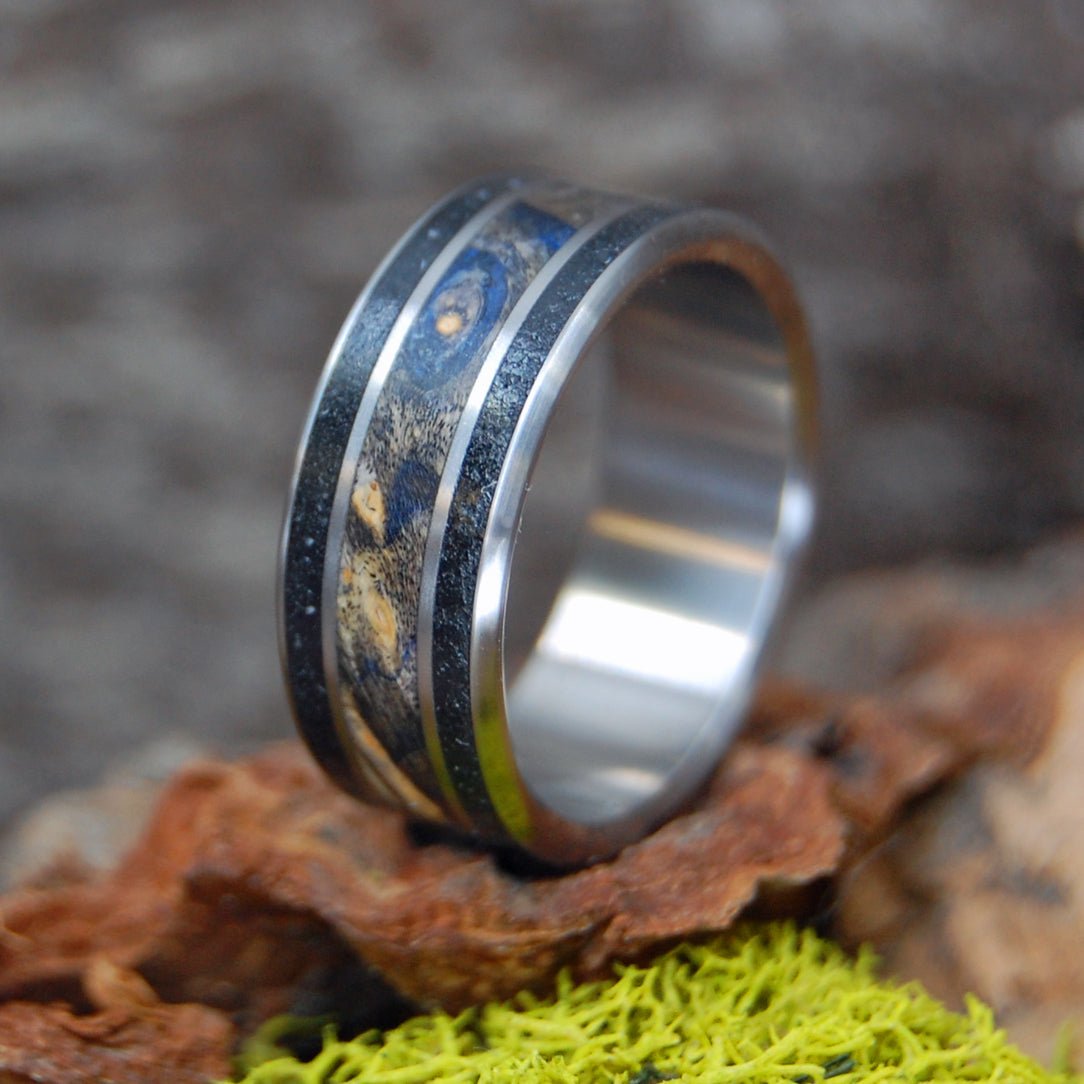 Elves Of Iceland | Men's Beach Sand & Titanium Wedding Ring - Minter and Richter Designs