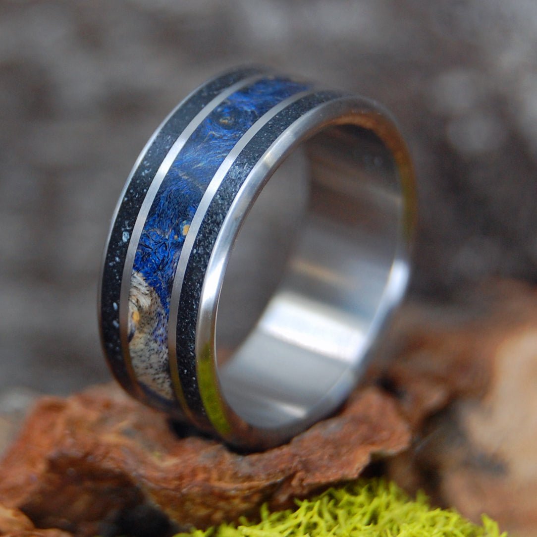 Elves Of Iceland | Men's Beach Sand & Titanium Wedding Ring - Minter and Richter Designs