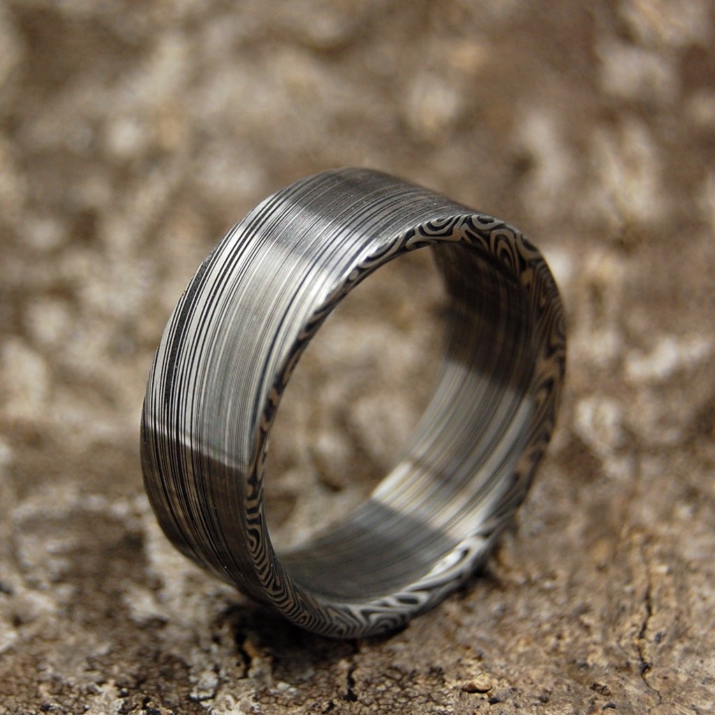 Everest | Men's Damasteel & Titanium Wedding Ring - Minter and Richter Designs