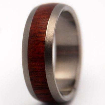 Every Drop Of Blood | Men's Bloodwood & Titanium Domed Wedding Ring - Minter and Richter Designs