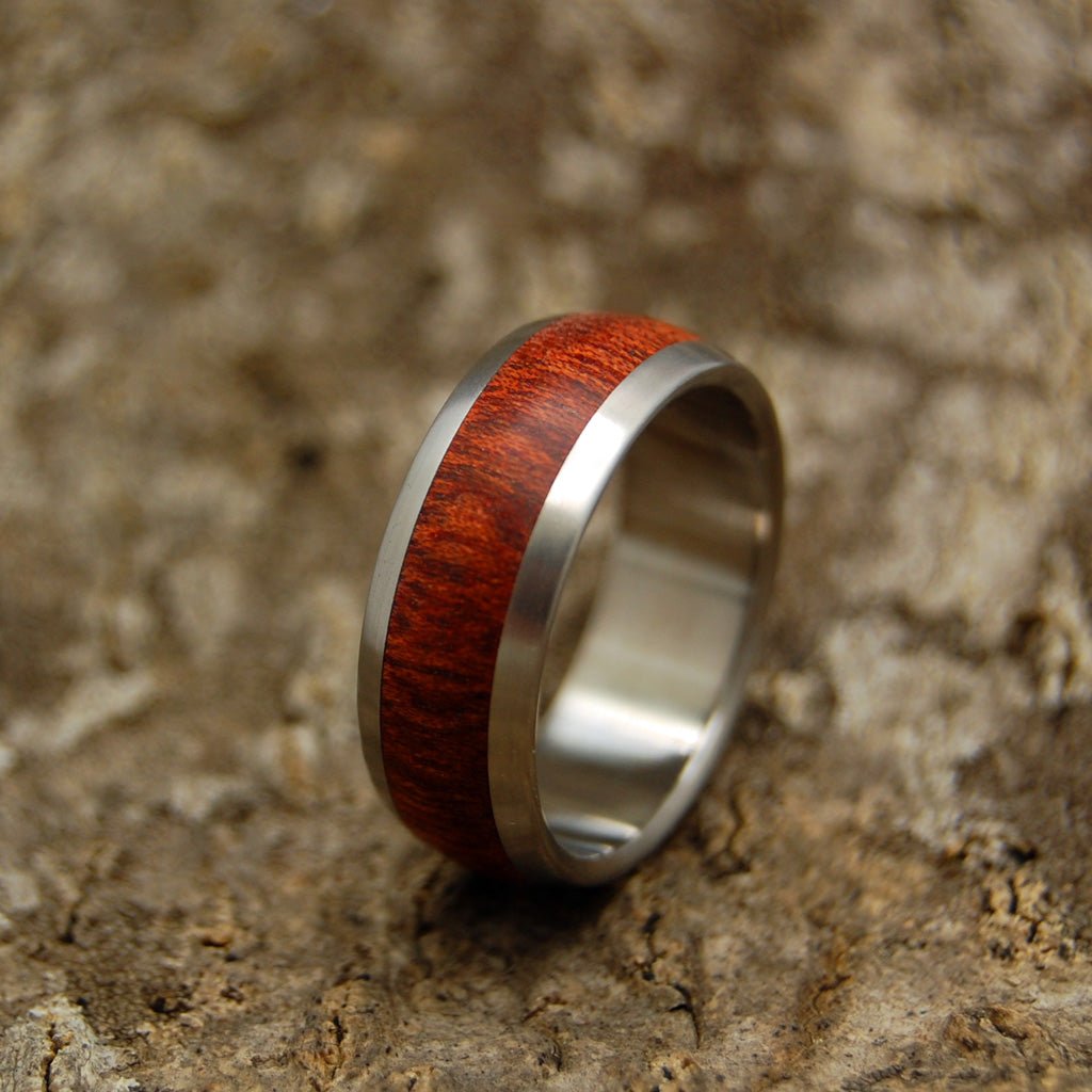 Every Drop Of Blood | Men's Bloodwood & Titanium Domed Wedding Ring - Minter and Richter Designs