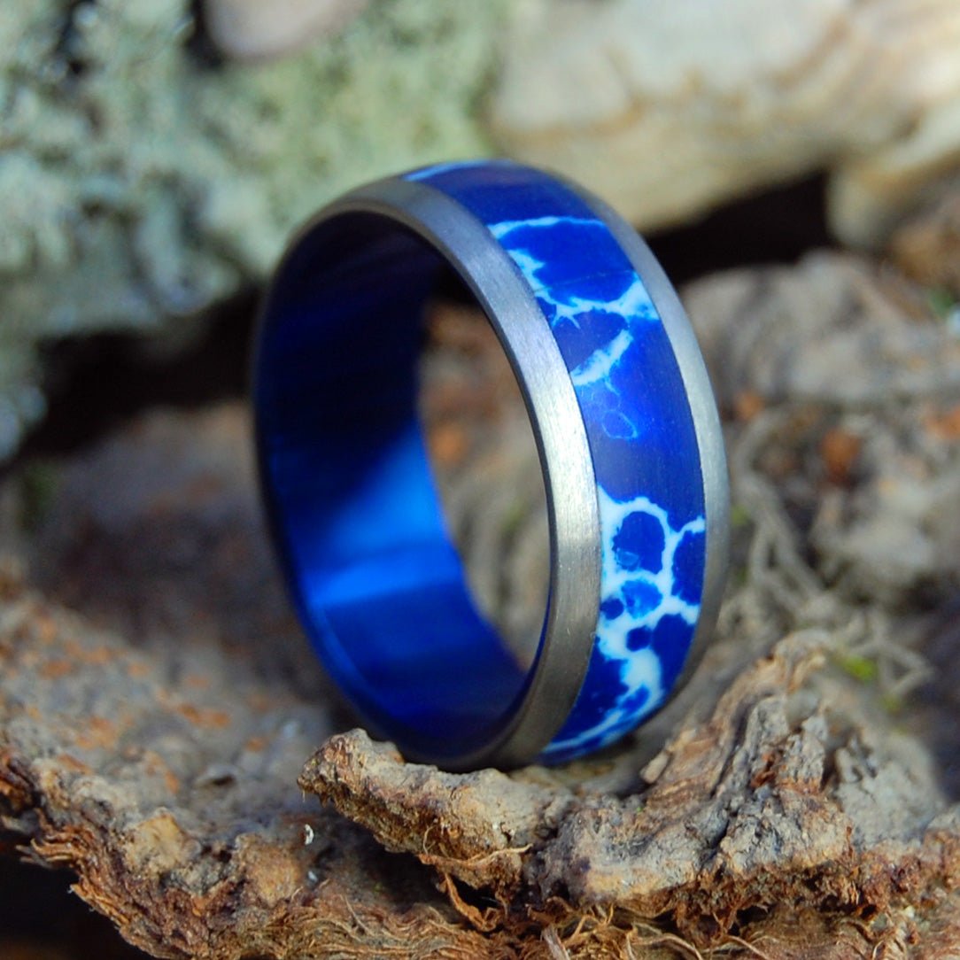 Every Drop Of Cobalt Plus Blue | Men's Cobalt & Stone Wedding Ring - Minter and Richter Designs