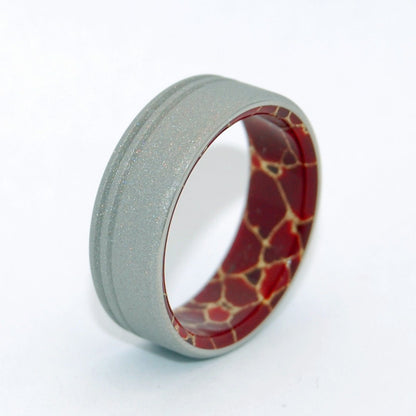 Eyes Forward | Men's Red Jasper & Titanium Wedding Ring - Minter and Richter Designs