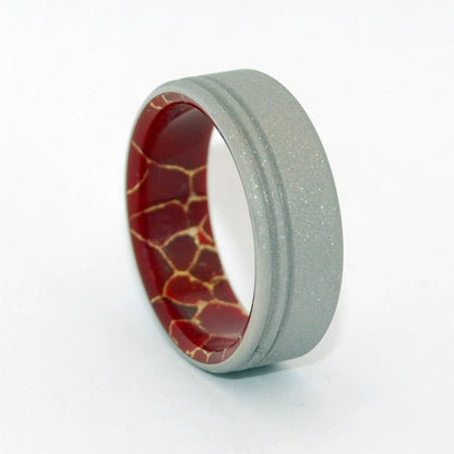 Eyes Forward | Men's Red Jasper & Titanium Wedding Ring - Minter and Richter Designs