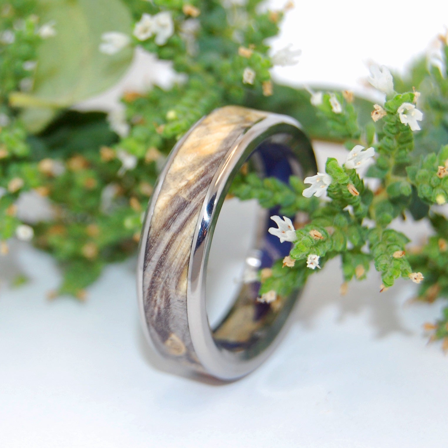 Eyes In Your Direction | Men's Buckeye Wood, Box Elder Wood & Titanium Wedding Ring - Minter and Richter Designs