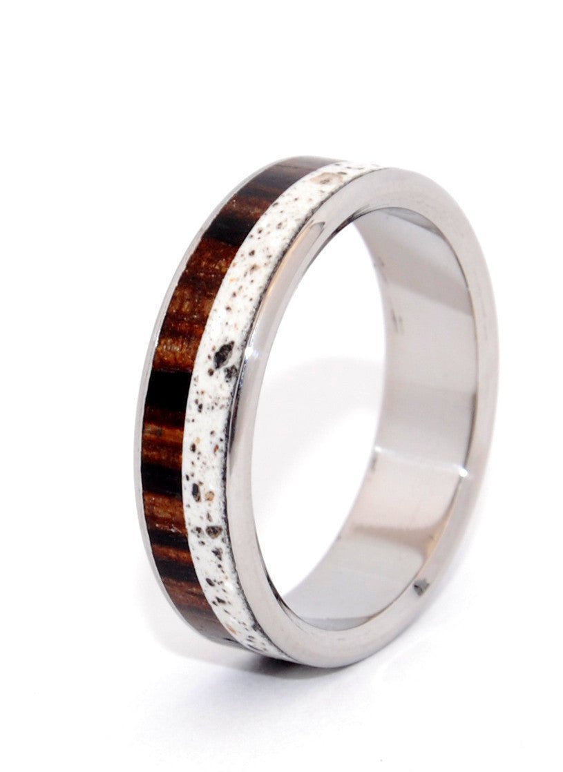 Faith | Men's Beach Sand, Palm Tree Wood & Titanium Wedding Ring - Minter and Richter Designs