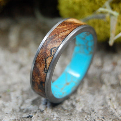 Flat Conifer | Maple And Turquoise Wedding Band - Minter and Richter Designs