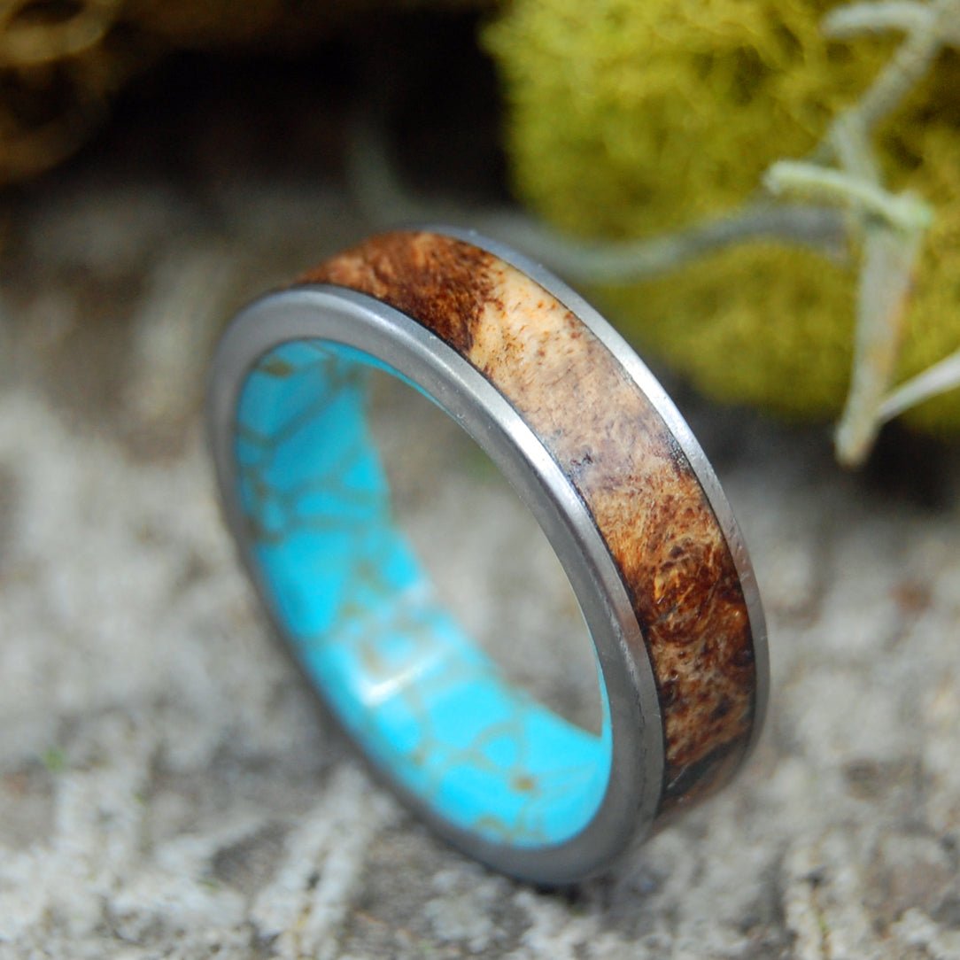 Flat Conifer | Maple And Turquoise Wedding Band - Minter and Richter Designs