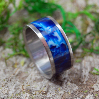 Flat Earth | Men's Vintage Resin & Titanium Wedding Ring - Minter and Richter Designs