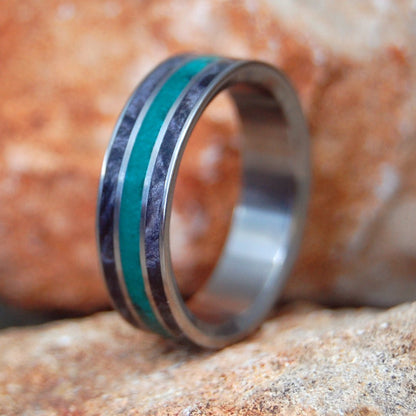 Flat Morning Song | Men's Stone, Wood & Titanium Wedding Ring - Minter and Richter Designs