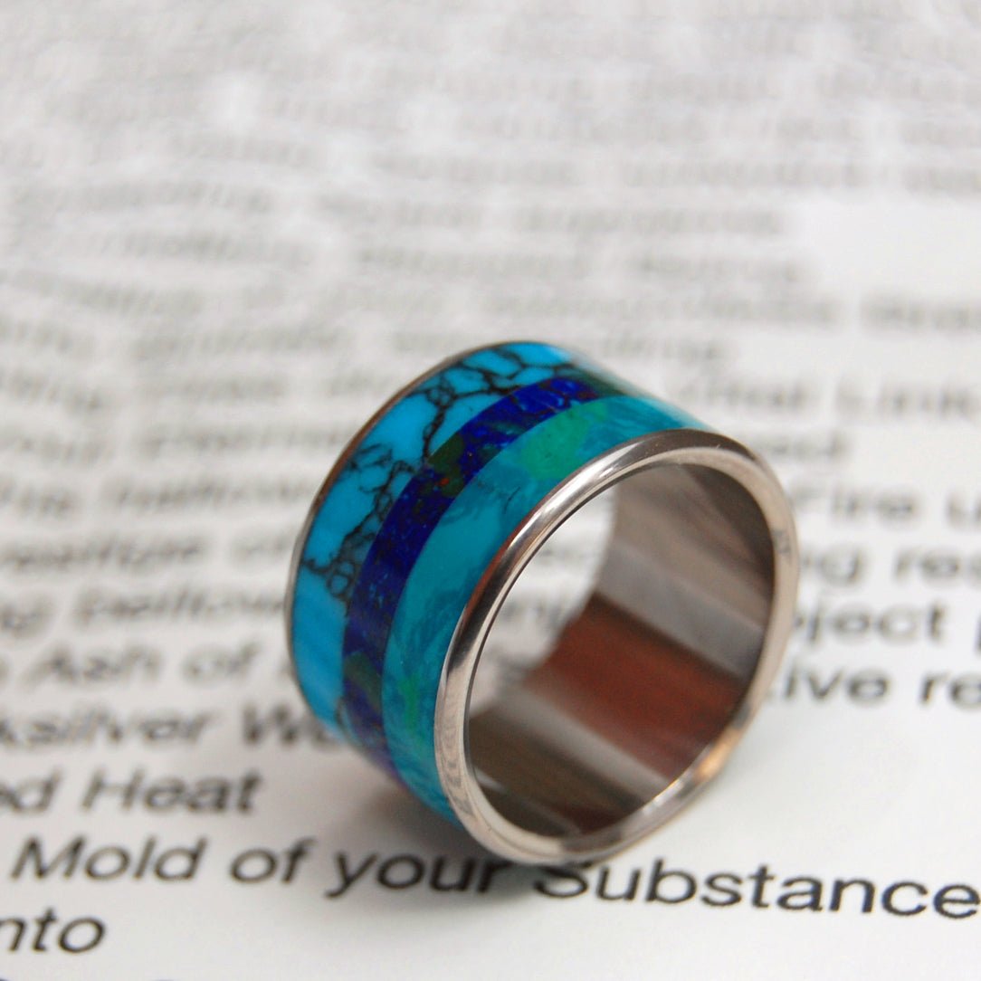 Fluid We Float | Men's Titanium & Stone Wedding Ring - Minter and Richter Designs