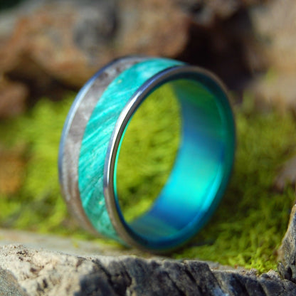 Flush Norse Gods | Men's Maple Wood, Green Box Elder Wood & Titanium Wedding Ring (Copy) - Minter and Richter Designs