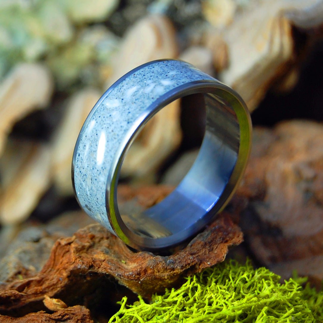 Folly Beach Gator | Men's Alligator Teeth, Beach Sand & Titanium Wedding Ring - Minter and Richter Designs