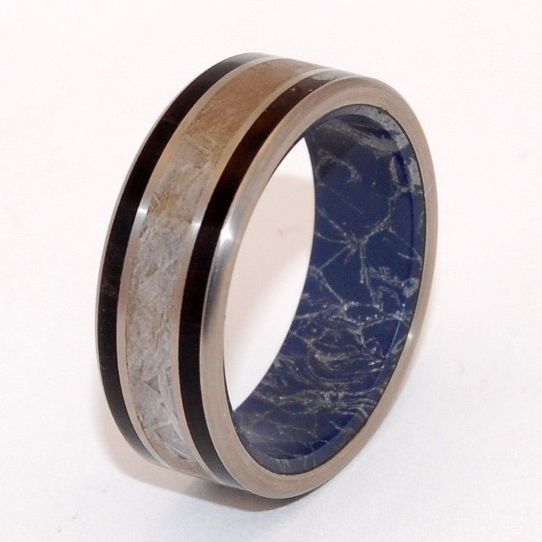 Forte | Men's Meteorite, Water Buffalo Horn & Titanium Wedding Ring - Minter and Richter Designs