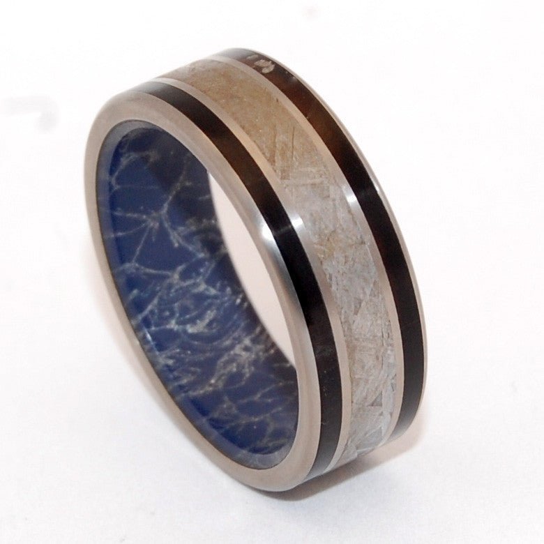 Forte | Men's Meteorite, Water Buffalo Horn & Titanium Wedding Ring - Minter and Richter Designs