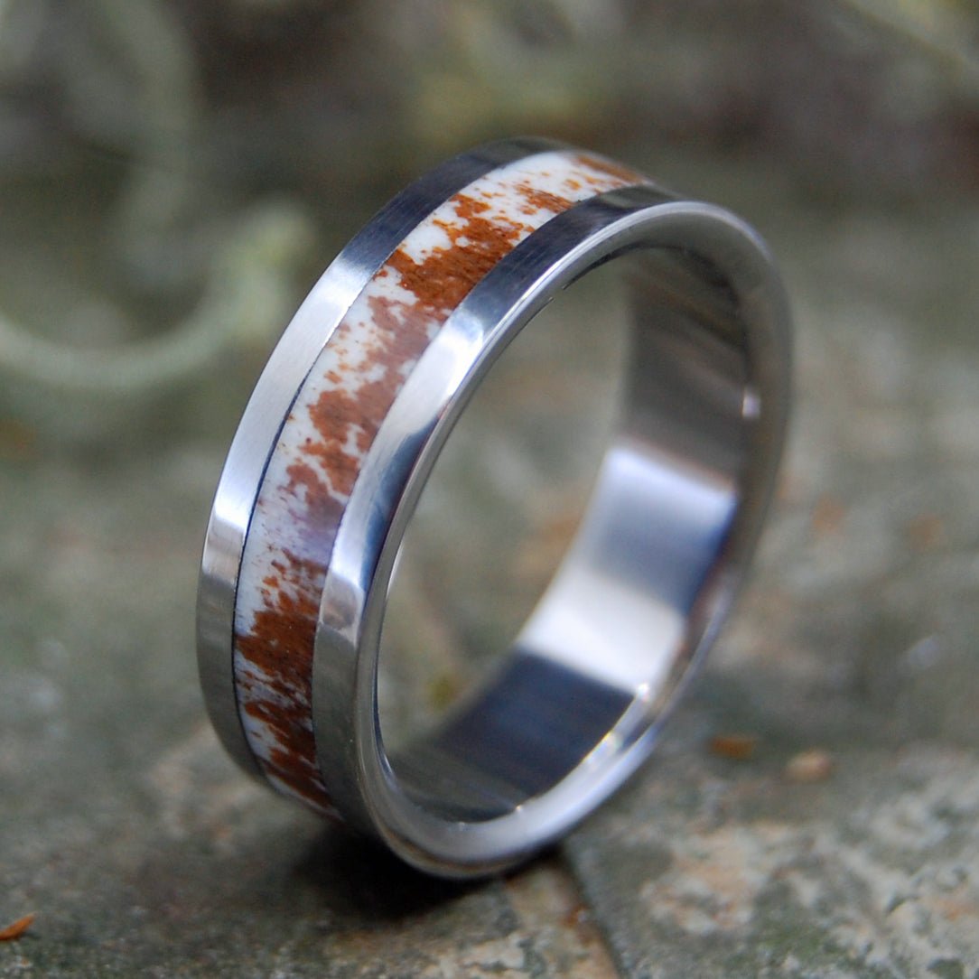 Found Deer Antler | Men's Deer Antler & Titanium Wedding Ring - Minter and Richter Designs