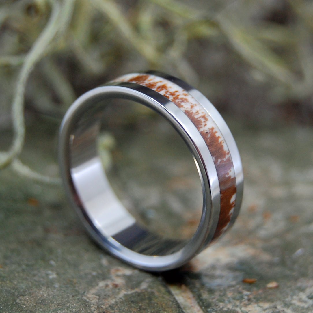 Found Deer Antler | Men's Deer Antler & Titanium Wedding Ring - Minter and Richter Designs