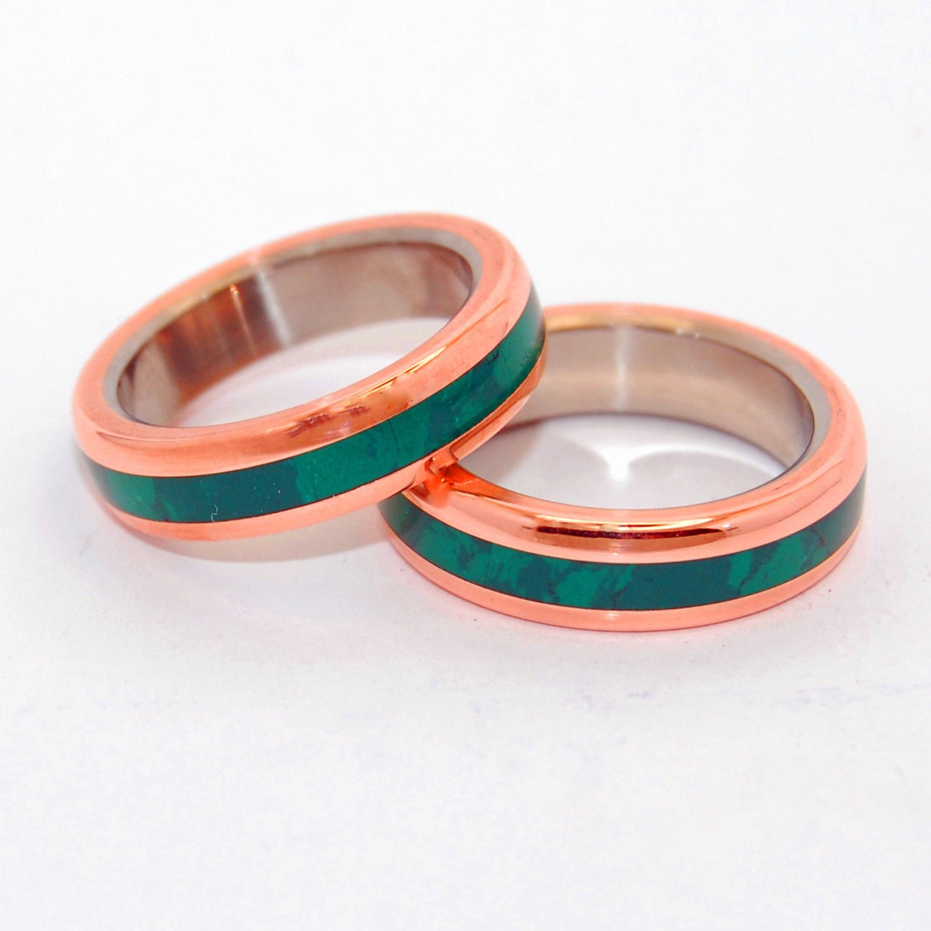 Fun Little Secret | Jade Stone Wedding Ring Set - Minter and Richter Designs