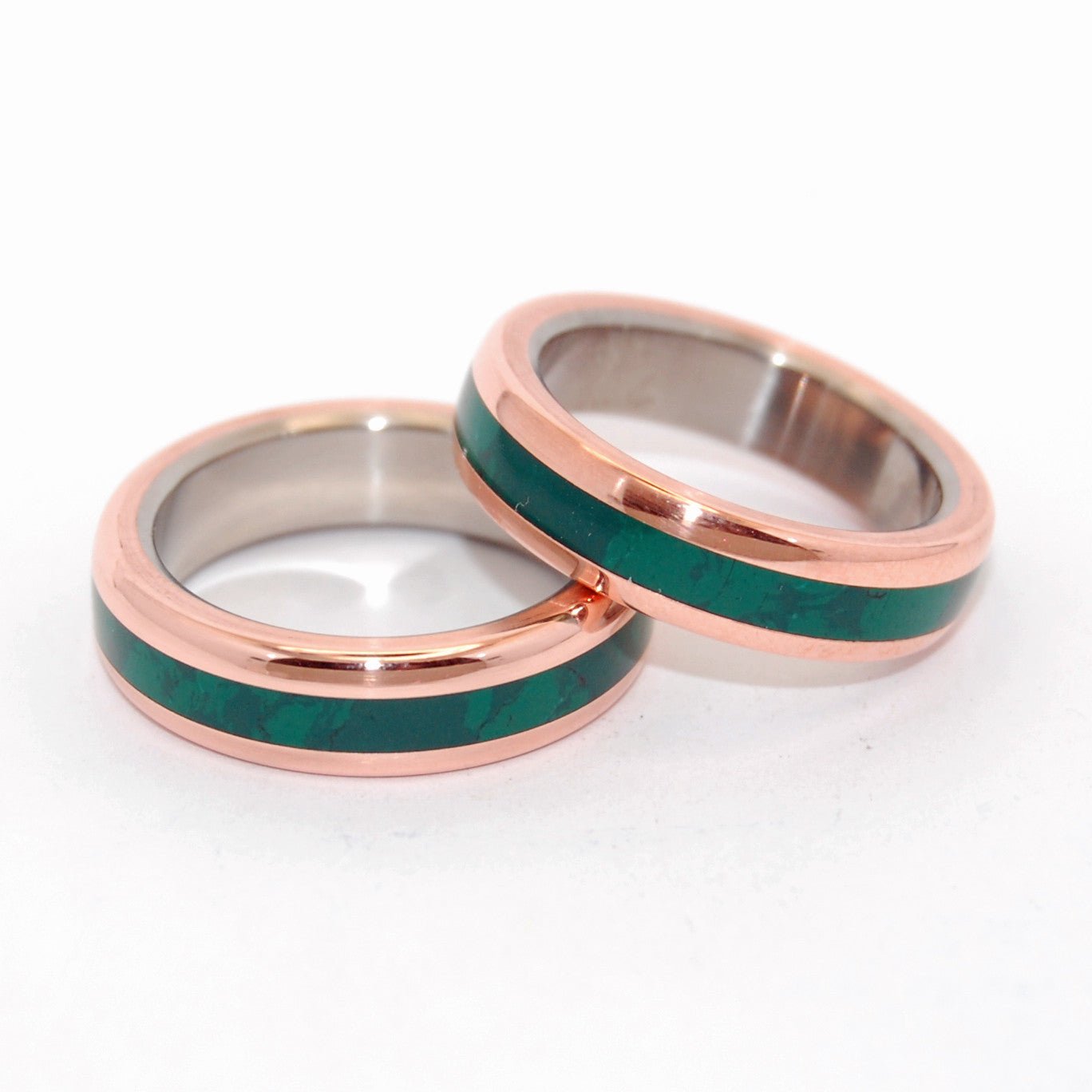 Fun Little Secret | Jade Stone Wedding Ring Set - Minter and Richter Designs