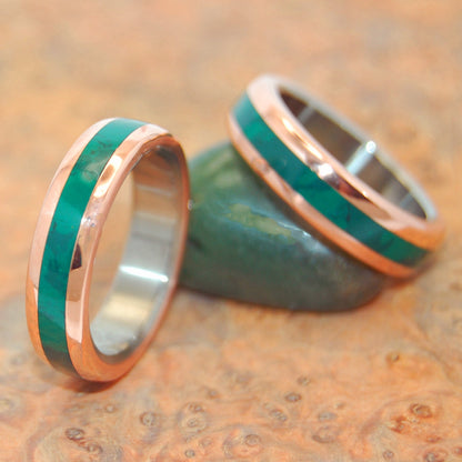 Fun Little Secret | Jade Stone Wedding Ring Set - Minter and Richter Designs