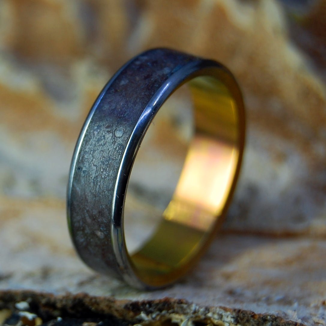 Glacier National Park | Men's Crushed Rock & Titanium Wedding Ring - Minter and Richter Designs