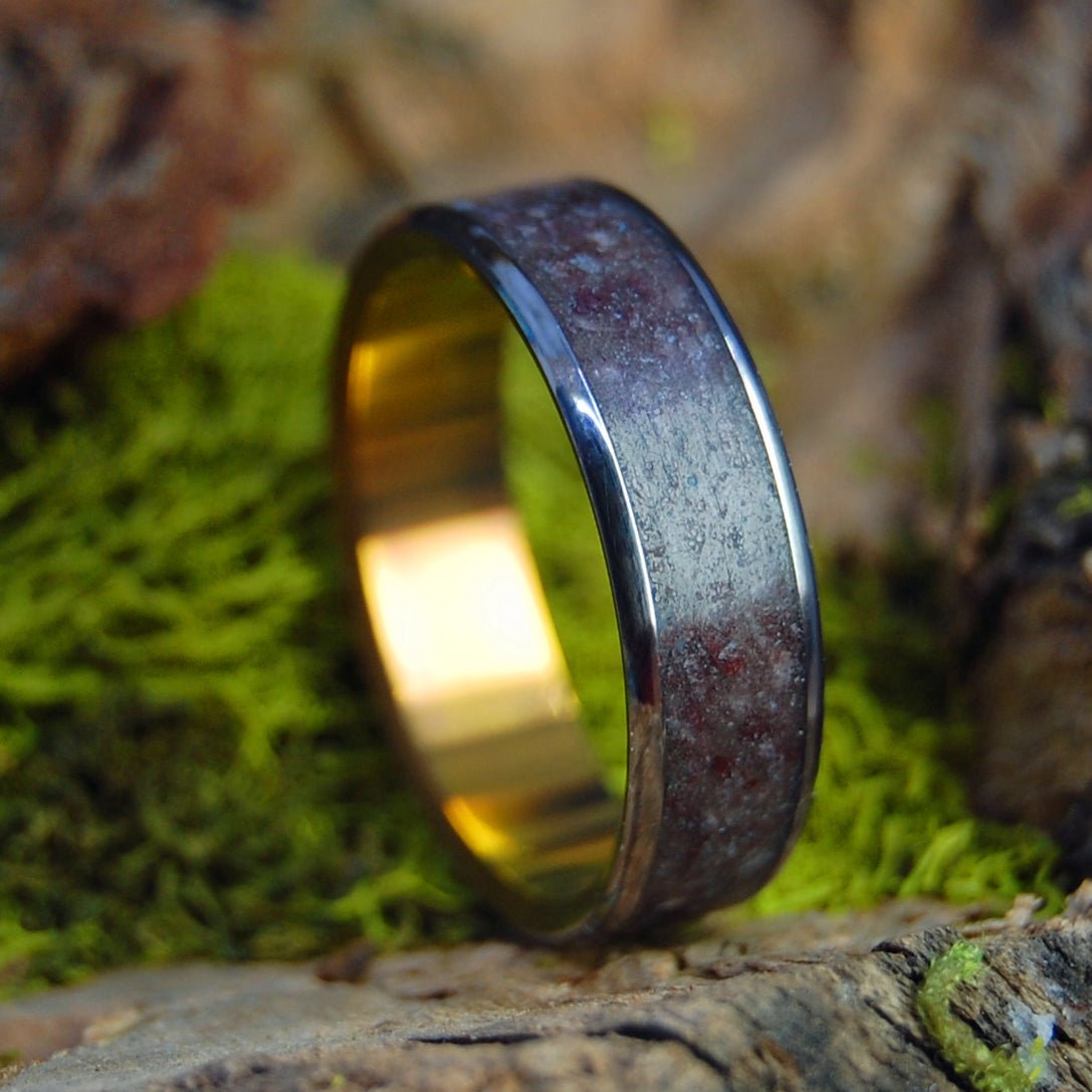 Glacier National Park | Men's Crushed Rock & Titanium Wedding Ring - Minter and Richter Designs