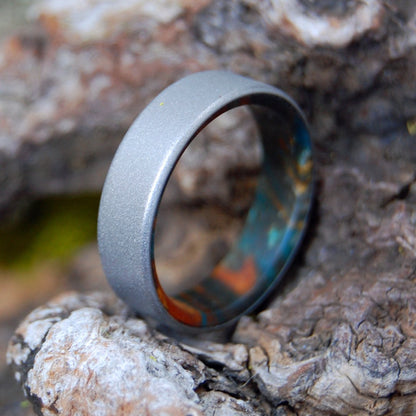 Glass Bead Burst | Men's Lava Burst Resin, Glass Bead & Titanium Wedding Ring - Minter and Richter Designs