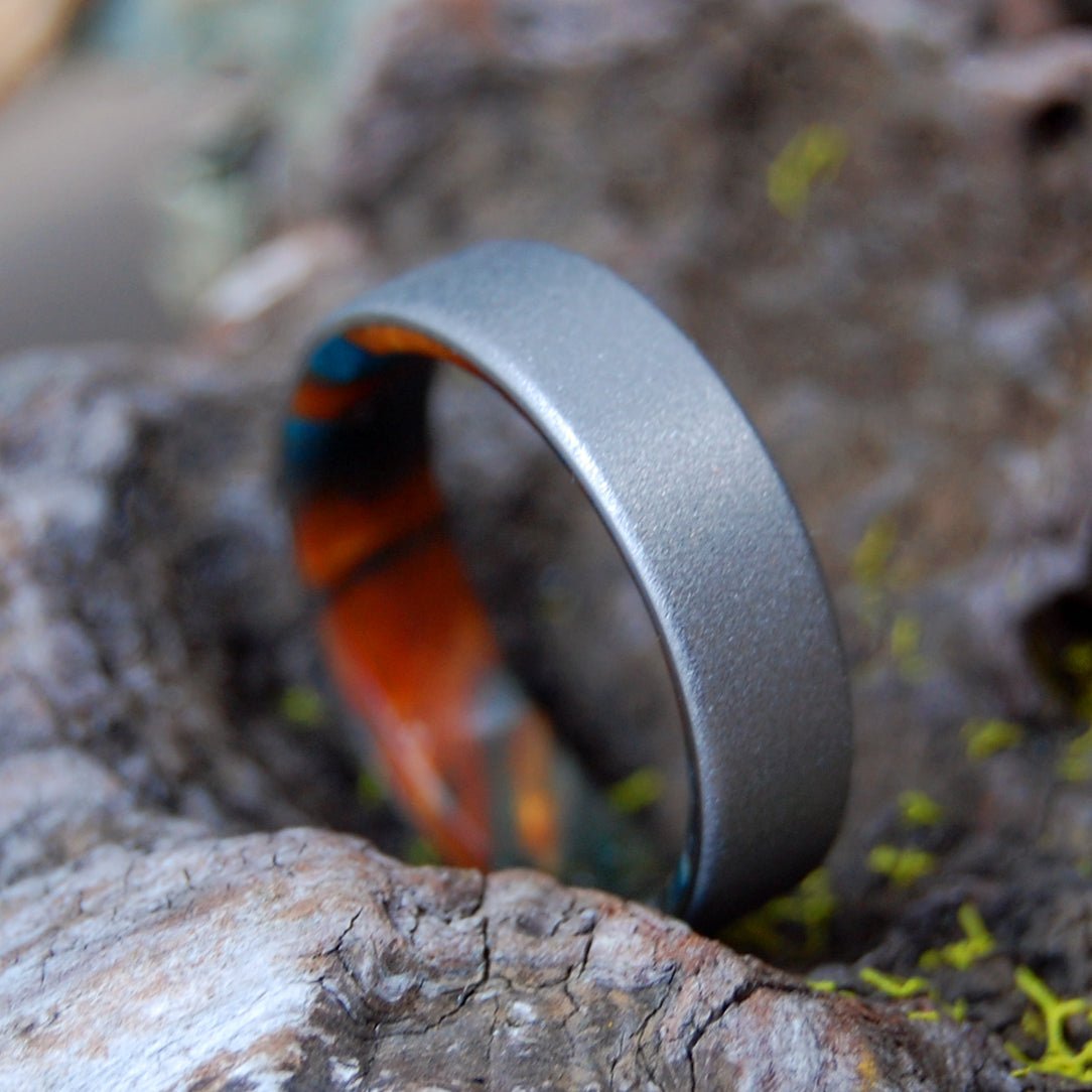 Glass Bead Burst | Men's Lava Burst Resin, Glass Bead & Titanium Wedding Ring - Minter and Richter Designs