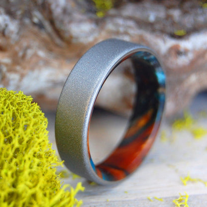 Glass Bead Burst | Men's Lava Burst Resin, Glass Bead & Titanium Wedding Ring - Minter and Richter Designs