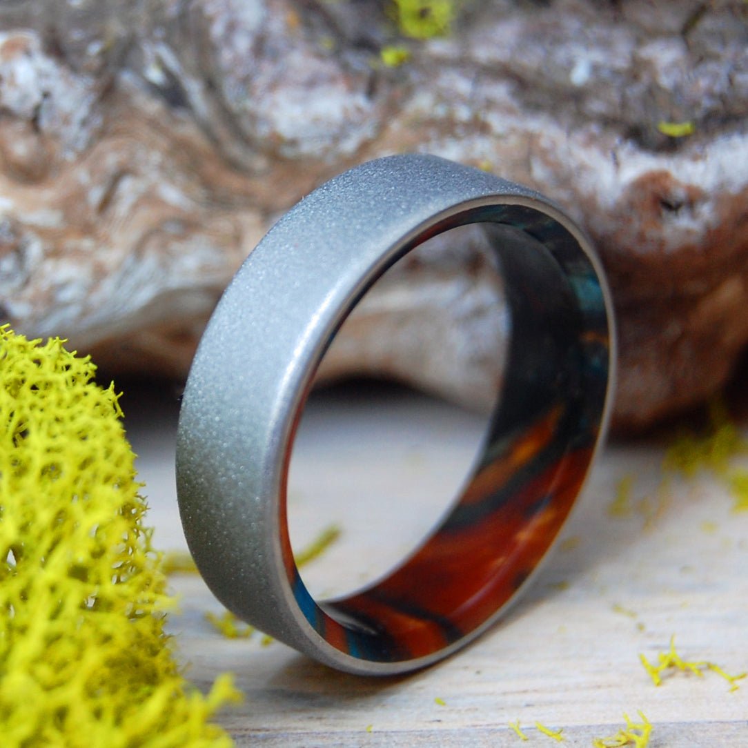 Glass Bead Burst | Men's Lava Burst Resin, Glass Bead & Titanium Wedding Ring - Minter and Richter Designs