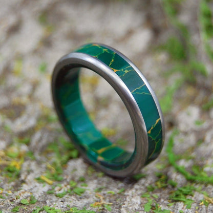 God Of Wolves | Men's Jade Stone & Titanium Wedding Ring - Minter and Richter Designs