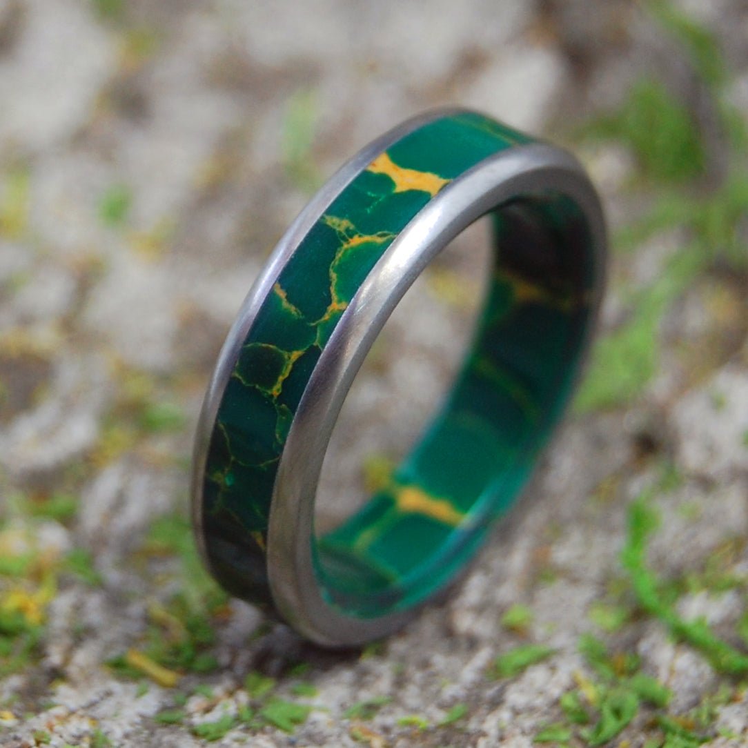 God Of Wolves | Men's Jade Stone & Titanium Wedding Ring - Minter and Richter Designs