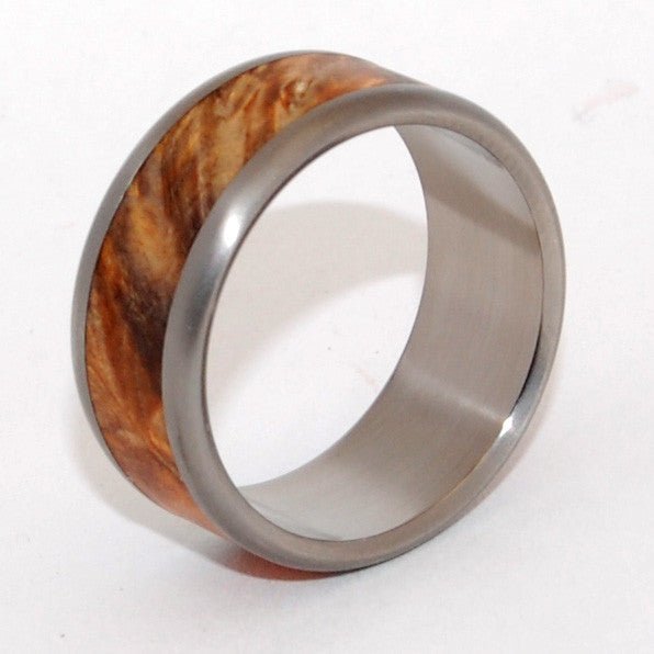 Golden Flame | Men's Box Elder Wood Wedding Ring - Minter and Richter Designs