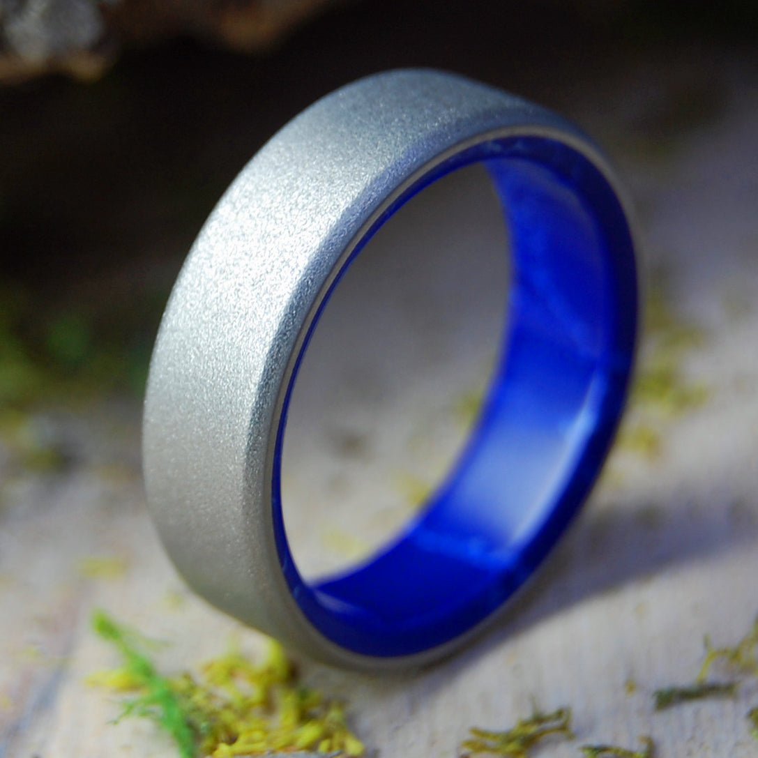 Good Vibrations | Size 9.5 At 6.4mm | Sodalite Stone | Unique Wedding Band | On Sale - Minter and Richter Designs