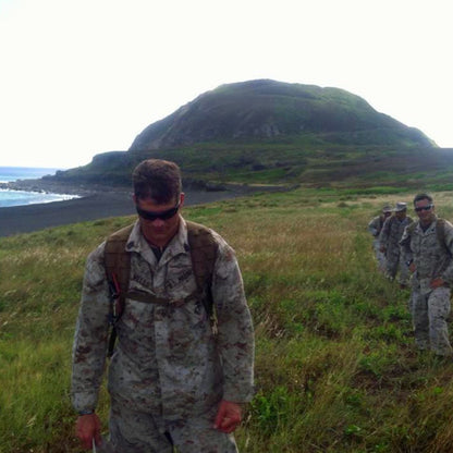 Gray Dawn At Iwo Jima | Men's Iwo Jima Beach Sand & Titanium Military Memorial Wedding Ring - Minter and Richter Designs